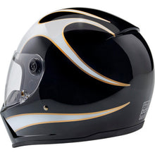 Lane Splitter Helmet — Gloss Black with White Flames