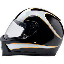 Lane Splitter Helmet — Gloss Black with White Flames